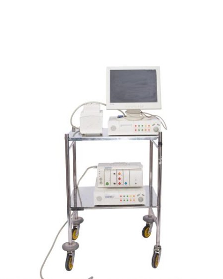 Monitor modules on trolley
